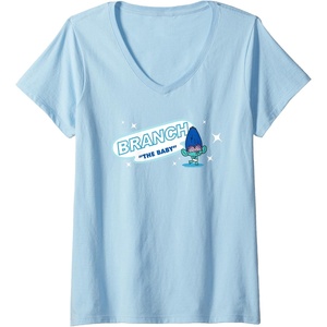 image:imageWomens DreamWorks Trolls Band Together BroZone Baby Branch VNeck TShirtBaby Blue