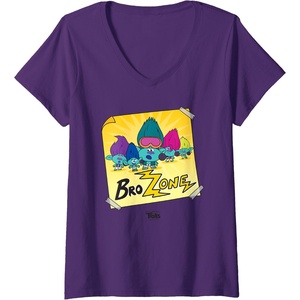 image:imageWomens DreamWorks Trolls Band Together BroZone Poster VNeck TShirtPurple