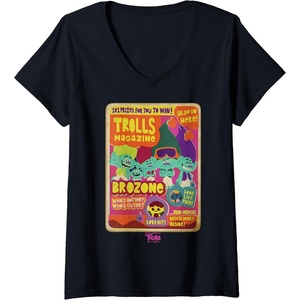 image:imageWomens DreamWorks Trolls Band Together Brozone Magazine Cover VNeck TShirtBlack