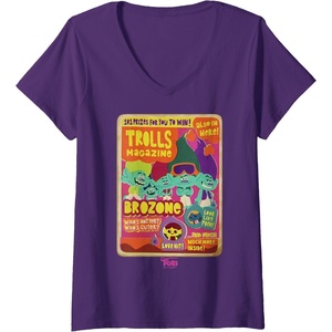 image:imageWomens DreamWorks Trolls Band Together Brozone Magazine Cover VNeck TShirtPurple