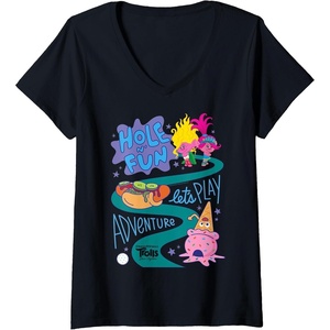 image:imageWomens DreamWorks Trolls Band Together Hole N Fun VNeck TShirtBlack