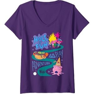 image:imageWomens DreamWorks Trolls Band Together Hole N Fun VNeck TShirtPurple