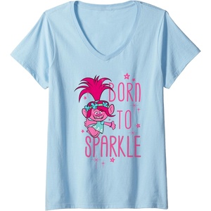 image:imageWomens DreamWorks Trolls Poppy Sparkle VNeck TShirtBaby Blue