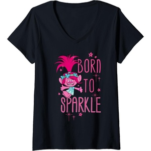image:imageWomens DreamWorks Trolls Poppy Sparkle VNeck TShirtBlack