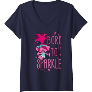 image:imageWomens DreamWorks Trolls Poppy Sparkle VNeck TShirtNavy Blue