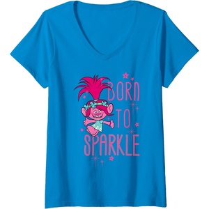 image:imageWomens DreamWorks Trolls Poppy Sparkle VNeck TShirtSapphire Blue