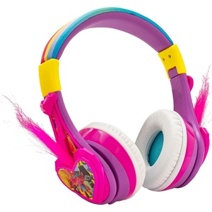 image:imageeKids Trolls Band Together Bluetooth Headphones for Kids Wireless Headphones with Microphone Includes Aux Cord Volume Reduced Kids Foldable Earphones for School Home or Travel