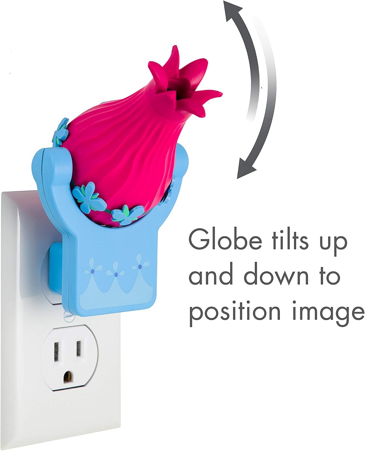 image:imageProjectables Trolls World Tour LED Night Light Plugin Dusk to Dawn ULListed Image of Poppy Branch and DJ Suki on Ceiling Ideal for Bedroom Bathroom Nursery 42030