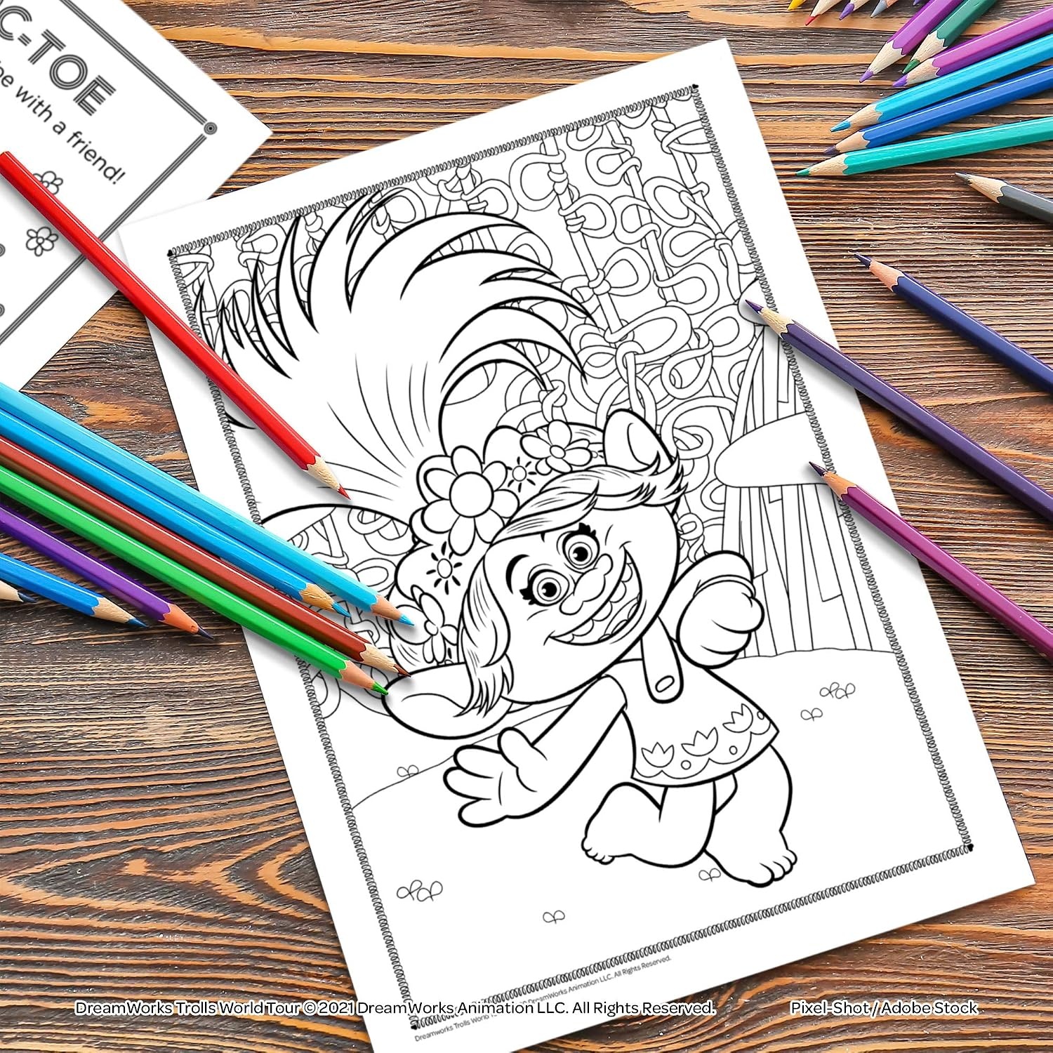 image:imageTrolls DreamWorks World Tour Coloring and Activity Tin with Sticker Sheets Crayons and Markers AS47367