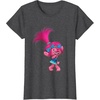 image:imageDREAMWORKS TROLLS Poppy Winky TShirt UnisexAdults Black Small Short SleeveDark Heather Grey