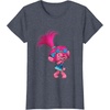 image:imageDREAMWORKS TROLLS Poppy Winky TShirt UnisexAdults Black Small Short SleeveHeather Blue