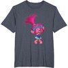 image:imageDREAMWORKS TROLLS Poppy Winky TShirt UnisexAdults Black Small Short SleeveHeather Blue