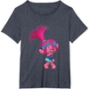 image:imageDREAMWORKS TROLLS Poppy Winky TShirt UnisexAdults Black Small Short SleeveHeather Blue