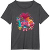image:imageDreamWorks Trolls Womens Roll TShirtDark Heather Grey