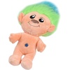 image:imageToys for Dogs  9 Inch Plush Dog Toy with Green Hair and Purple Body  Dog Toy with Squeaker  Plush Fabric Soft Medium Squeaky Dog Toy from TrollsBlueGreen Hair