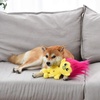 image:imageToys for Dogs  9 Inch Plush Dog Toy with Green Hair and Purple Body  Dog Toy with Squeaker  Plush Fabric Soft Medium Squeaky Dog Toy from TrollsYellow BodyPink Hair