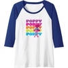 image:imageTrolls  Poppy Raglan Baseball TeeRoyal BlueWhite