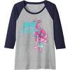image:imageTrolls  Poppy Stay Happy Raglan Baseball TeeNavy BlueAthletic Heather