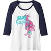 image:imageTrolls  Poppy Stay Happy Raglan Baseball TeeNavy BlueWhite