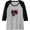 image:imageTrolls World Tour  Branch amp Poppy Raglan Baseball TeeBlackAthletic Heather