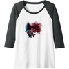 image:imageTrolls World Tour  Branch amp Poppy Raglan Baseball TeeDark Heather GreyWhite