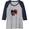 image:imageTrolls World Tour  Branch amp Poppy Raglan Baseball TeeNavy BlueAthletic Heather
