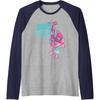 image:imageTrolls  Poppy Stay Happy Raglan Baseball TeeNavy BlueAthletic Heather