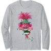 image:imageTrolls Poppy Tangled In Christmas Lights Long Sleeve TShirtHeather Grey