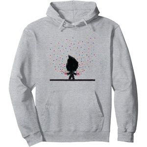 image:imageClassic Trolls Polka Dot Hooded Sweatshirt Pullover HoodieHeather Grey