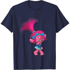 image:imageDREAMWORKS TROLLS Poppy Winky TShirt UnisexAdults Black Small Short SleeveNavy Blue