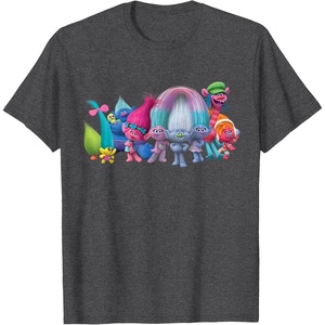 image:imageDreamWorks Trolls All Troll Friends TShirt SmallDark Heather Grey