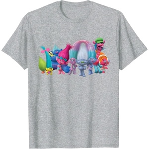 image:imageDreamWorks Trolls All Troll Friends TShirt SmallHeather Grey