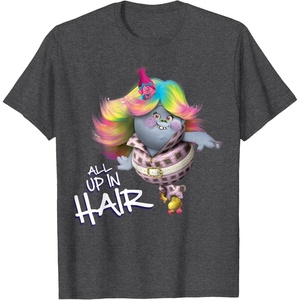 image:imageDreamWorks Trolls All up in Hair TShirtDark Heather Grey