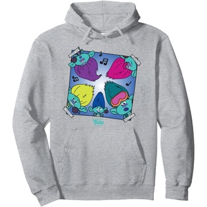 image:imageDreamWorks Trolls Band Together BroZone Album Cover Pullover HoodieHeather Grey