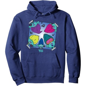 image:imageDreamWorks Trolls Band Together BroZone Album Cover Pullover HoodieNavy Blue
