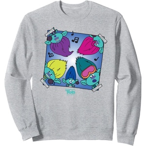 image:imageDreamWorks Trolls Band Together BroZone Album Cover SweatshirtHeather Grey