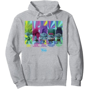 image:imageDreamWorks Trolls Band Together BroZone Band Members Pullover HoodieHeather Grey