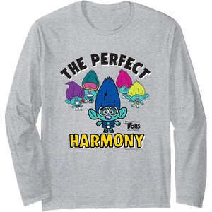 image:imageDreamWorks Trolls Band Together BroZone Perfect Harmony Long Sleeve TShirtHeather Grey
