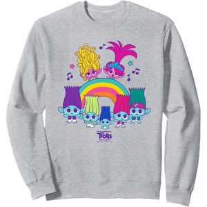 image:imageDreamWorks Trolls Band Together BroZone Poppy Viva Rainbow SweatshirtHeather Grey