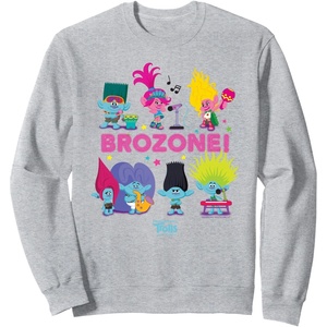 image:imageDreamWorks Trolls Band Together BroZone Poppy and Viva SweatshirtHeather Grey