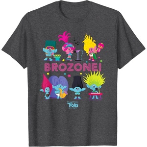 image:imageDreamWorks Trolls Band Together BroZone Poppy and Viva TShirtDark Heather Grey