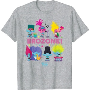 image:imageDreamWorks Trolls Band Together BroZone Poppy and Viva TShirtHeather Grey