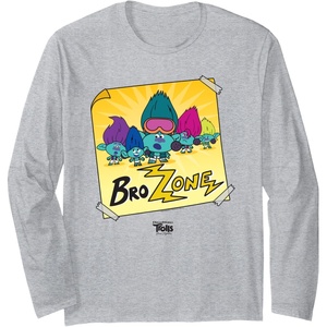 image:imageDreamWorks Trolls Band Together BroZone Poster Long Sleeve TShirtHeather Grey