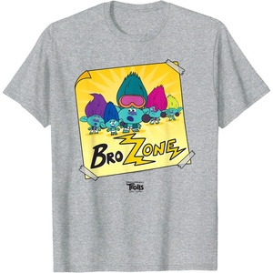 image:imageDreamWorks Trolls Band Together BroZone Poster TShirtHeather Grey