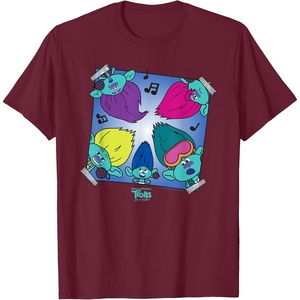 image:imageDreamWorks Trolls Band Together BroZone album cover TShirtBurgundy