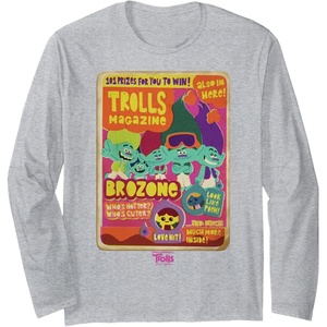 image:imageDreamWorks Trolls Band Together Brozone Magazine Cover Long Sleeve TShirtHeather Grey