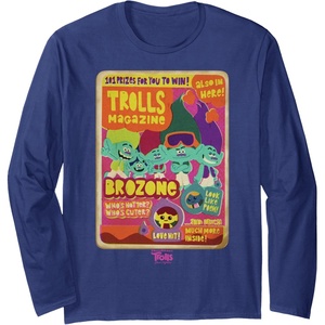 image:imageDreamWorks Trolls Band Together Brozone Magazine Cover Long Sleeve TShirtNavy Blue
