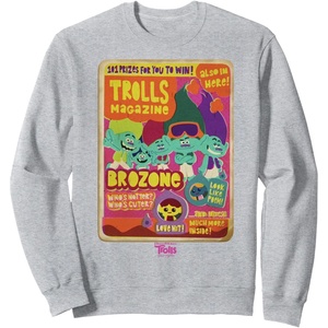image:imageDreamWorks Trolls Band Together Brozone Magazine Cover SweatshirtHeather Grey