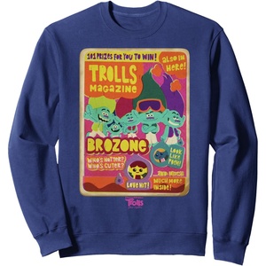 image:imageDreamWorks Trolls Band Together Brozone Magazine Cover SweatshirtNavy Blue