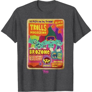 image:imageDreamWorks Trolls Band Together Brozone Magazine Cover TShirtDark Heather Grey